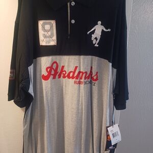 Akademiks Black and Gray Polo Shirt